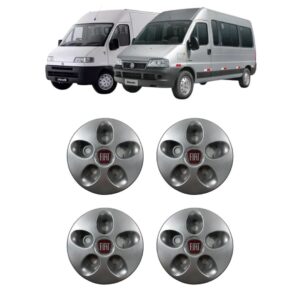 Kit Calota C/Emblema Fiat Ducato Aro 15 1997 A 2017 4 Uni